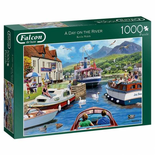 Puzzle Falcon - A Day on the River - 1000 pcs Jumbo Diset - 1