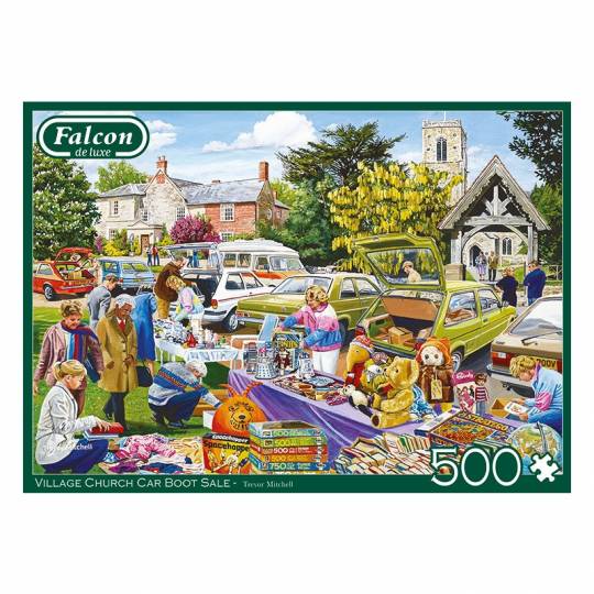 Puzzle Falcon - Village Church Car Boot Sale - 500 pcs Jumbo Diset - 2
