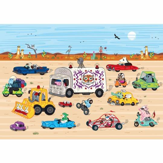 Puzzle en bois - Course dans le désert - 24 pcs Puzzle Michèle Wilson - 2