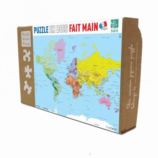 Puzzle en bois - Carte du monde - 50 pcs Puzzle Michèle Wilson - 1