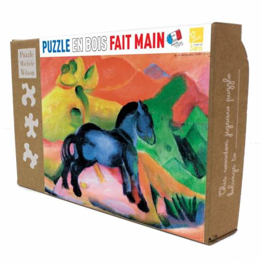 Puzzle en bois - Cheval bleu - 12 pcs Puzzle Michèle Wilson - 1