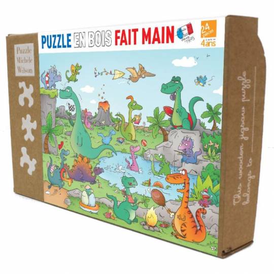 Puzzle en bois - Les dinosaures - 24 pcs Puzzle Michèle Wilson - 1