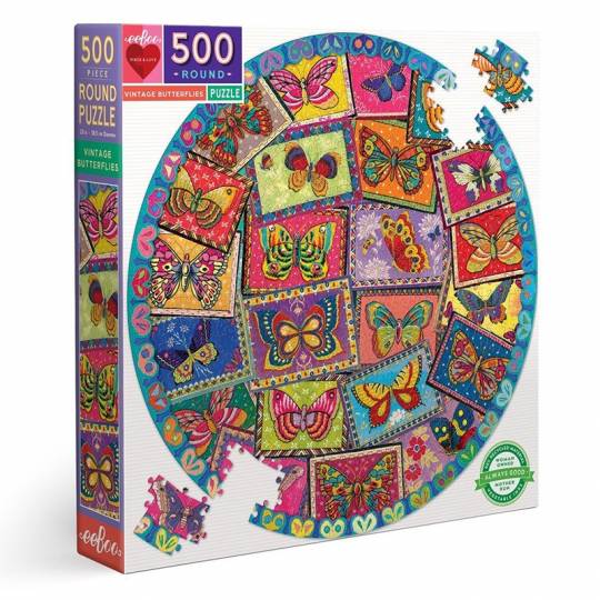 Puzzle Vintage Butterflies - 500 pcs Eeboo - 1