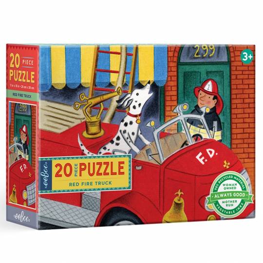 Puzzle Red Fire Truck - 20 pcs Eeboo - 1