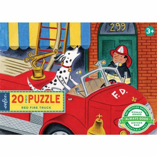 Puzzle Red Fire Truck - 20 pcs Eeboo - 2