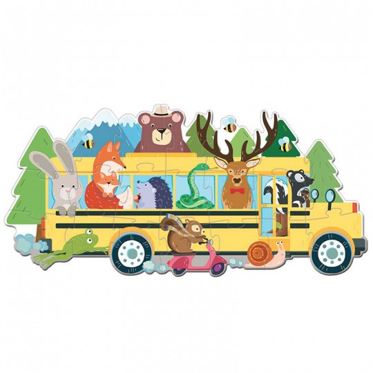 Puzzle en voyage - Le bus des animaux Sassi - 2