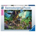Puzzle 1000 pcs - Famille de loups dans la forêt Ravensburger - 2 Puzzle 1000 pcs - Famille de loups dans la forêt Ravensburger - 2