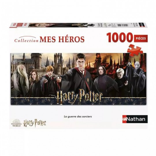 Puzzle 1000 pcs Panoramique Collection Mes Héros - Harry Potter : La guerre des sorciers Nathan - 1