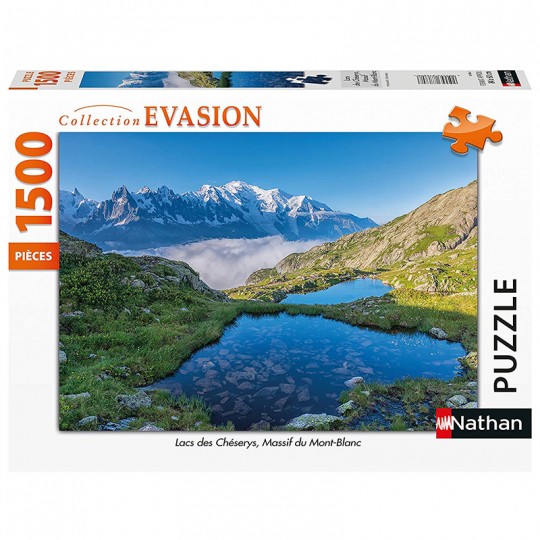 Puzzle 1500 pcs Collection Évasion - Lacs des Chéserys, Massif du Mont-Blanc Nathan - 1
