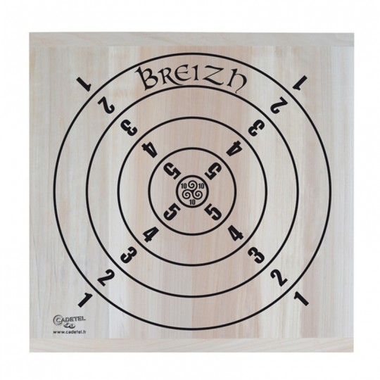 Planche de palets bretons peuplier avec cible (70 x 70 cm) Cadetel - 1