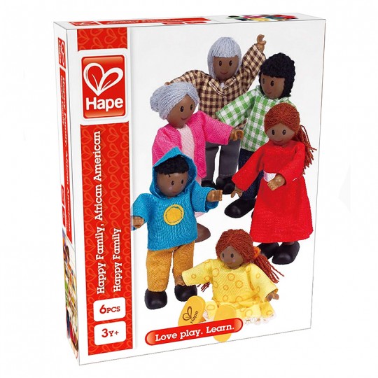 Poupée en bois - Famille afro-américaine - Hape Hape - 2