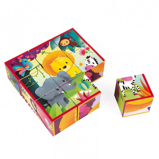 Kubkid - Animaux de la jungle 9 cubes - Janod Janod - 1