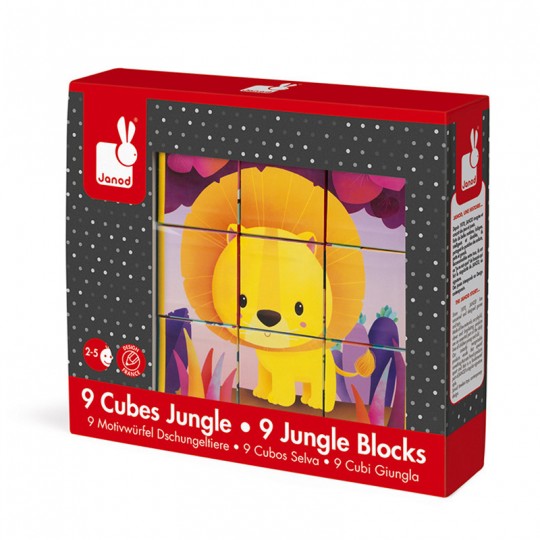 Kubkid - Animaux de la jungle 9 cubes - Janod Janod - 3