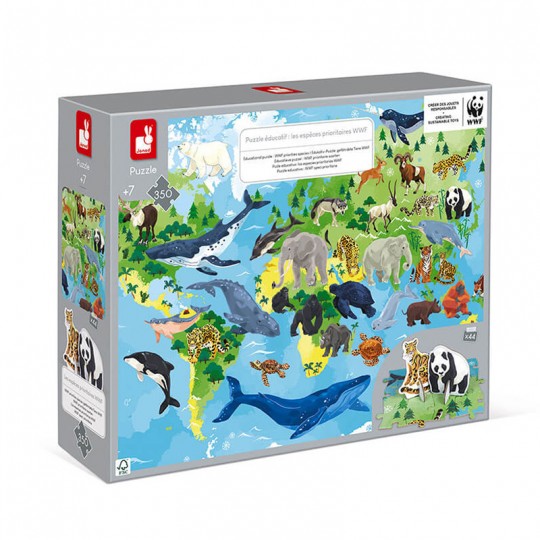 Puzzle éducatif Les espèces prioritaires WWF 350 pcs - Janod Janod - 1