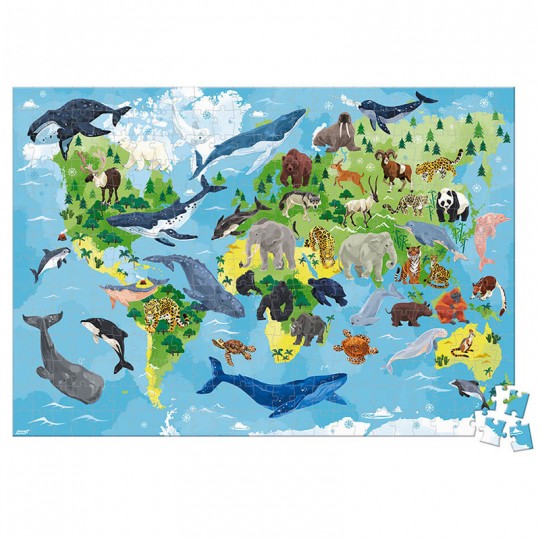 Janod - Puzzle éducatif pour enfant 350 pcs monde