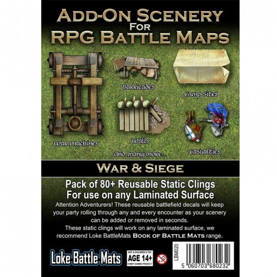 Livre plateau de jeu : décorations additionnelles (guerre et siège) Loke Battle Mats - 1