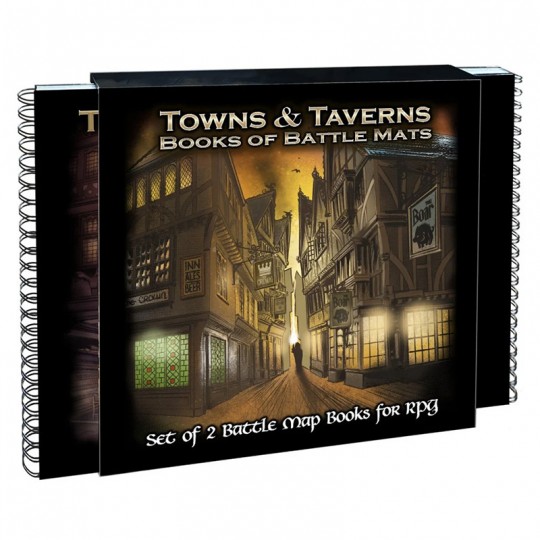 Livre plateau de jeu : Book of Battle Mats - Towns and Taverns Edition (60x60cm) Loke Battle Mats - 1