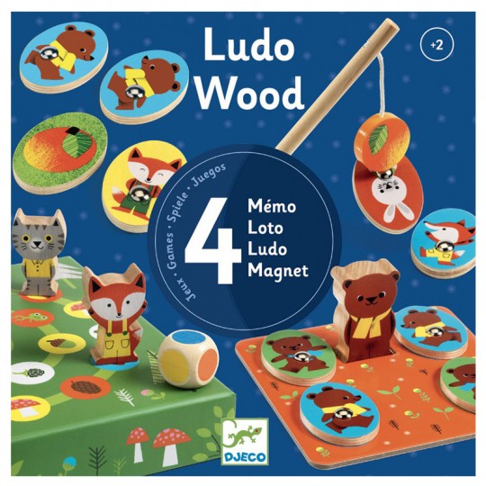 Coffret 4 jeux Ludo Wood - Djeco Djeco - 1