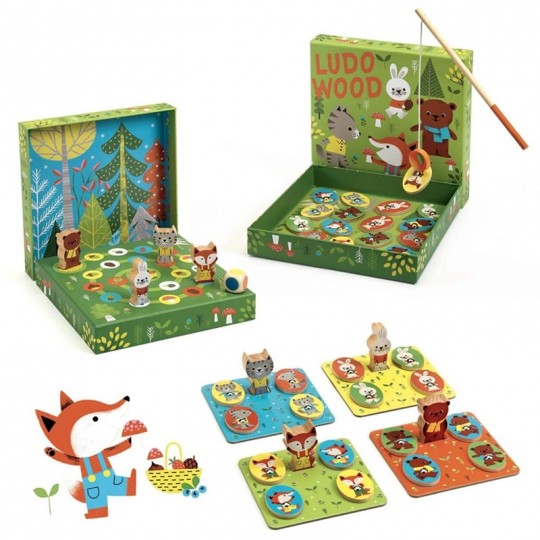 Coffret 4 jeux Ludo Wood - Djeco - Un jeu Djeco - BCD Jeux