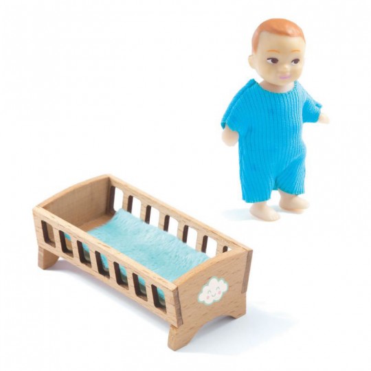 Bébé Sacha - figurine maison de poupée Djeco Djeco - 1