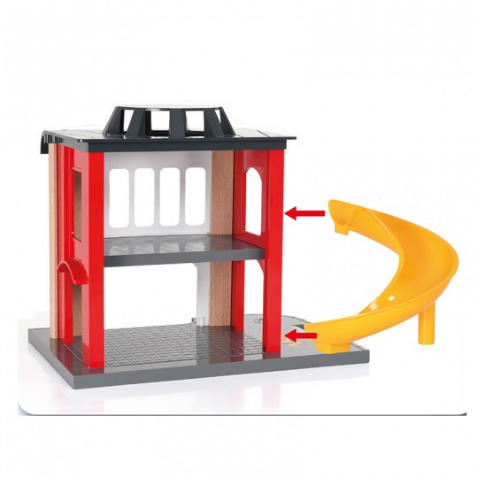 Caserne de Pompiers - Accessoire circuit de train en bois - Brio BRIO - 1