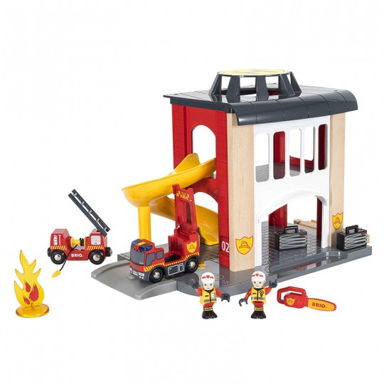 Caserne de Pompiers - Accessoire circuit de train en bois - Brio BRIO - 2