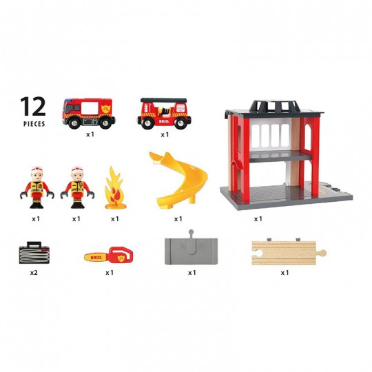 Caserne de Pompiers - Accessoire circuit de train en bois - Brio BRIO - 3