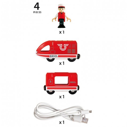 Train de Voyageur Rechargeable - Accessoire circuit de train en bois - Brio BRIO - 2