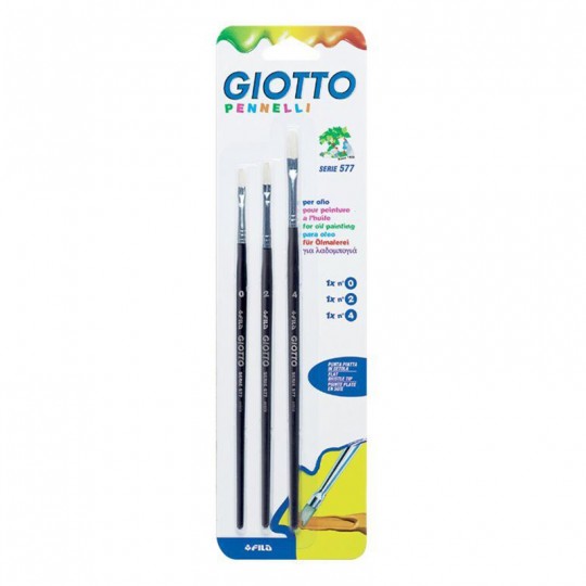 Blister de 3 Pinceaux Giotto Série 577 n° 0,2,4 Giotto - 1