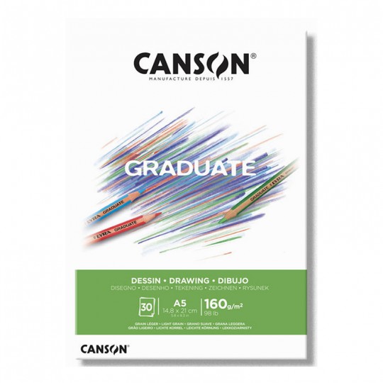 CANSON Bloc dessin blanc Graduate 30 feuilles 160g A5 Canson - 1