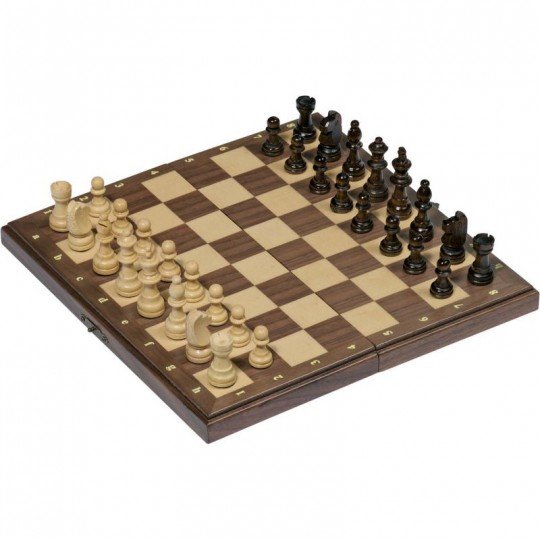 Jeu d'échecs magnétique pliant 28cm - Lettré et chiffré - Goki Goki - 1