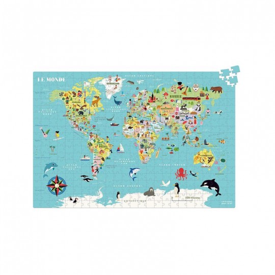 Carte du Monde puzzle 500 Pcs Ingela P.Arrhenius - Vilac Vilac - 2