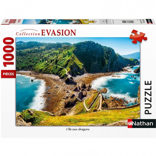 Puzzle 1000 pcs Collection Évasion - Île aux dragons Nathan - 1