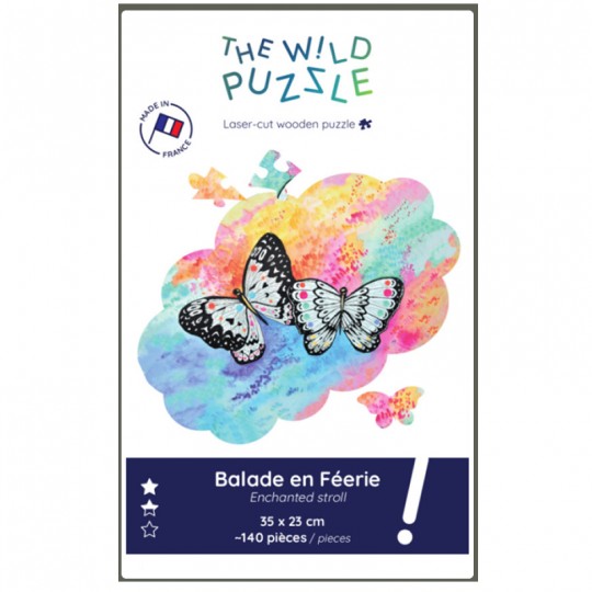 Balade en féerie, papillon - Puzzle bois 140 pcs The wild puzzle - 1