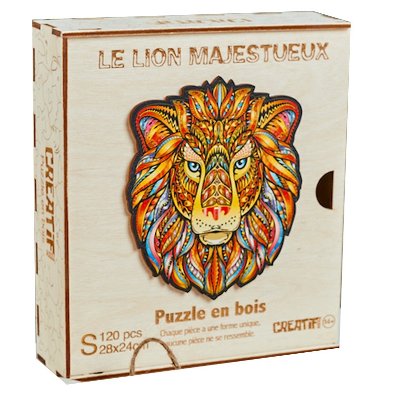 Puzzle animaux lion en bois - N/A - Kiabi - 11.99€