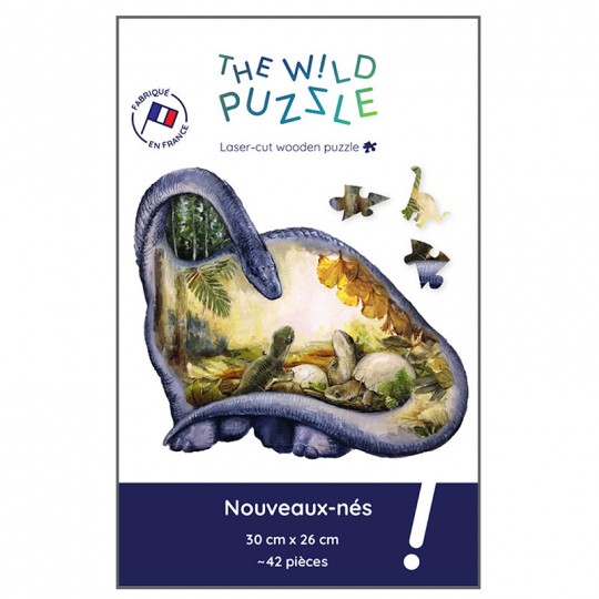 Nouveaux Né, dinosaure  - Puzzle bois 130 pcs The wild puzzle - 1