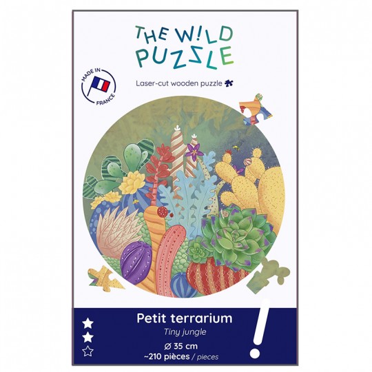 Petit Terrarium, cactus - Puzzle bois 210 pcs The wild puzzle - 1
