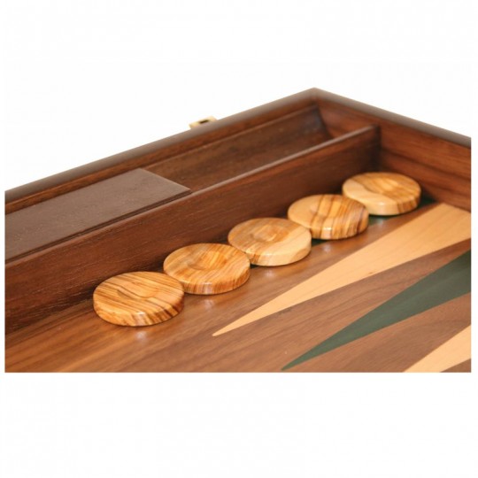 Backgammon Uber Vert - Coffret pliant en Noyer avec rangements Uber Games - 3