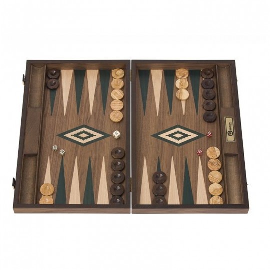 Backgammon Uber Vert - Coffret pliant en Noyer avec rangements Uber Games - 4