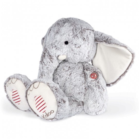 Peluche éléphant Noa gris prestige 35cm - Rouge Kaloo kaloo - 2