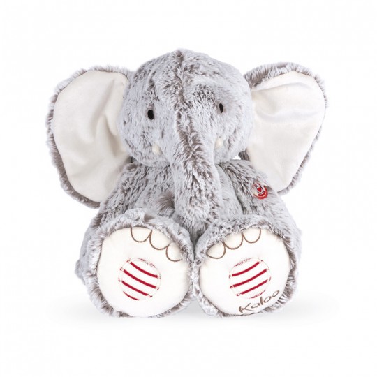 Peluche éléphant Noa gris prestige 35cm - Rouge Kaloo kaloo - 1