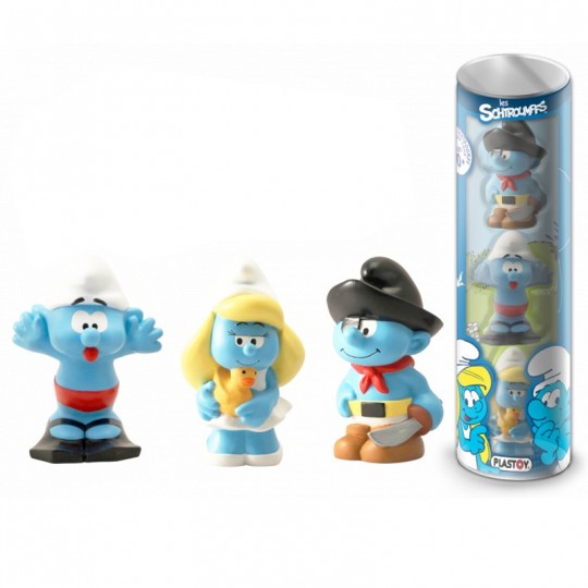 Tubo 3 figurines Eveil Schtroumpfs - Plastoy Plastoy - 1