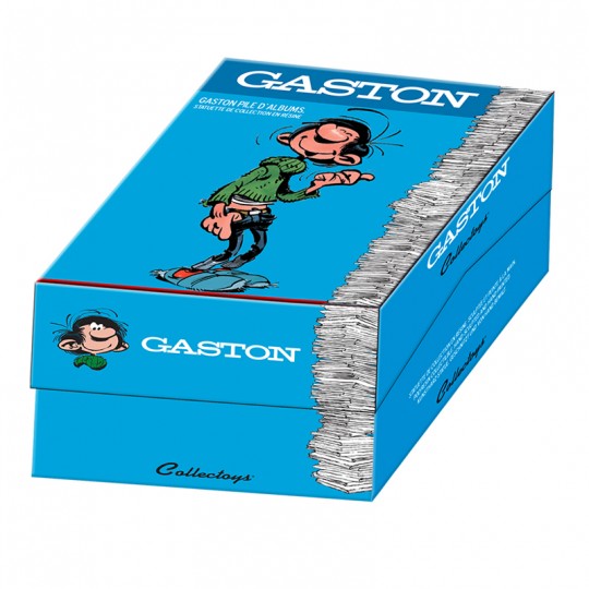 Figurine de Collection Gaston Lagaffe s'appuyant sur une pile de livres - Plastoy Plastoy - 2