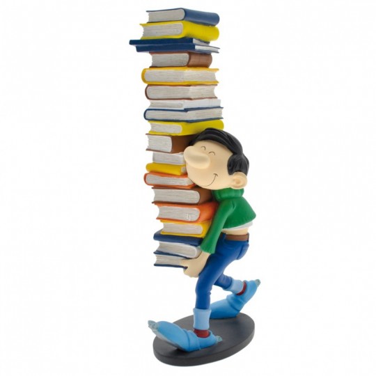 Figurine de Collection Gaston portant une pile de livres Plastoy - 1