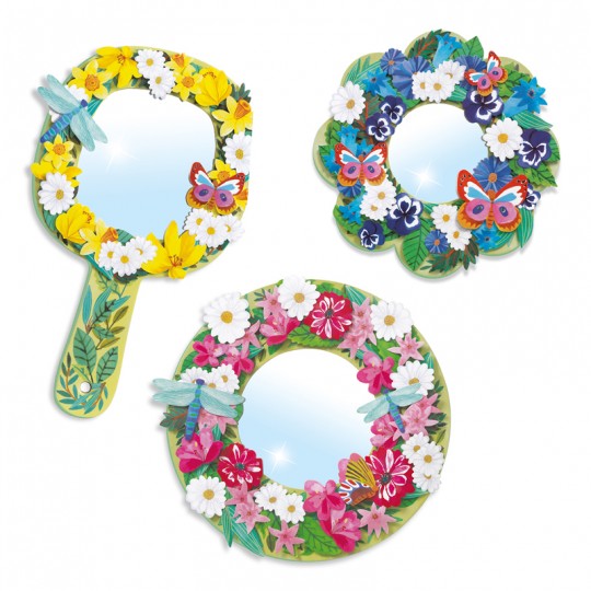 3 miroirs à décorer Douceur florale - Do it Yourself Djeco Djeco - 3