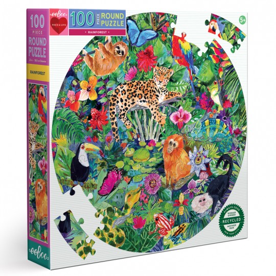 Puzzle rond Rainforest 100 pcs Eeboo - 1