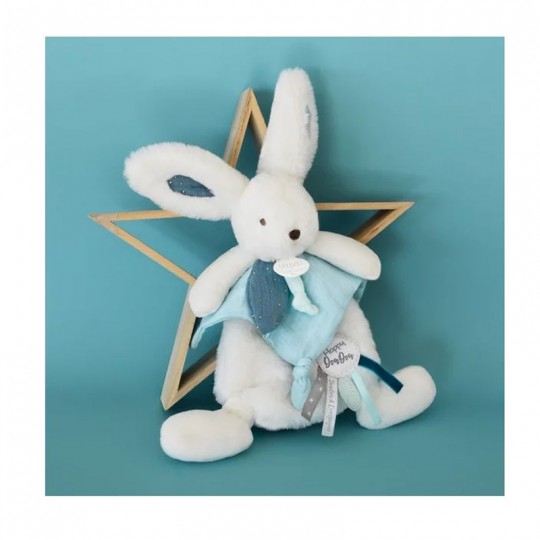 Doudou pompon lapin bleu Happy Pop - Doudou et Compagnie Doudou et compagnie - 3