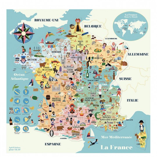 Carte de France magnétique Ingela P.Arrhenius - Vilac Vilac - 1