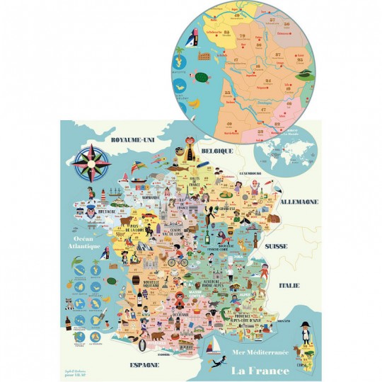 Carte de France magnétique Ingela P.Arrhenius - Vilac Vilac - 2