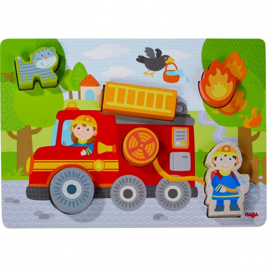 Puzzle en bois Camion de pompier - Haba Haba - 1
